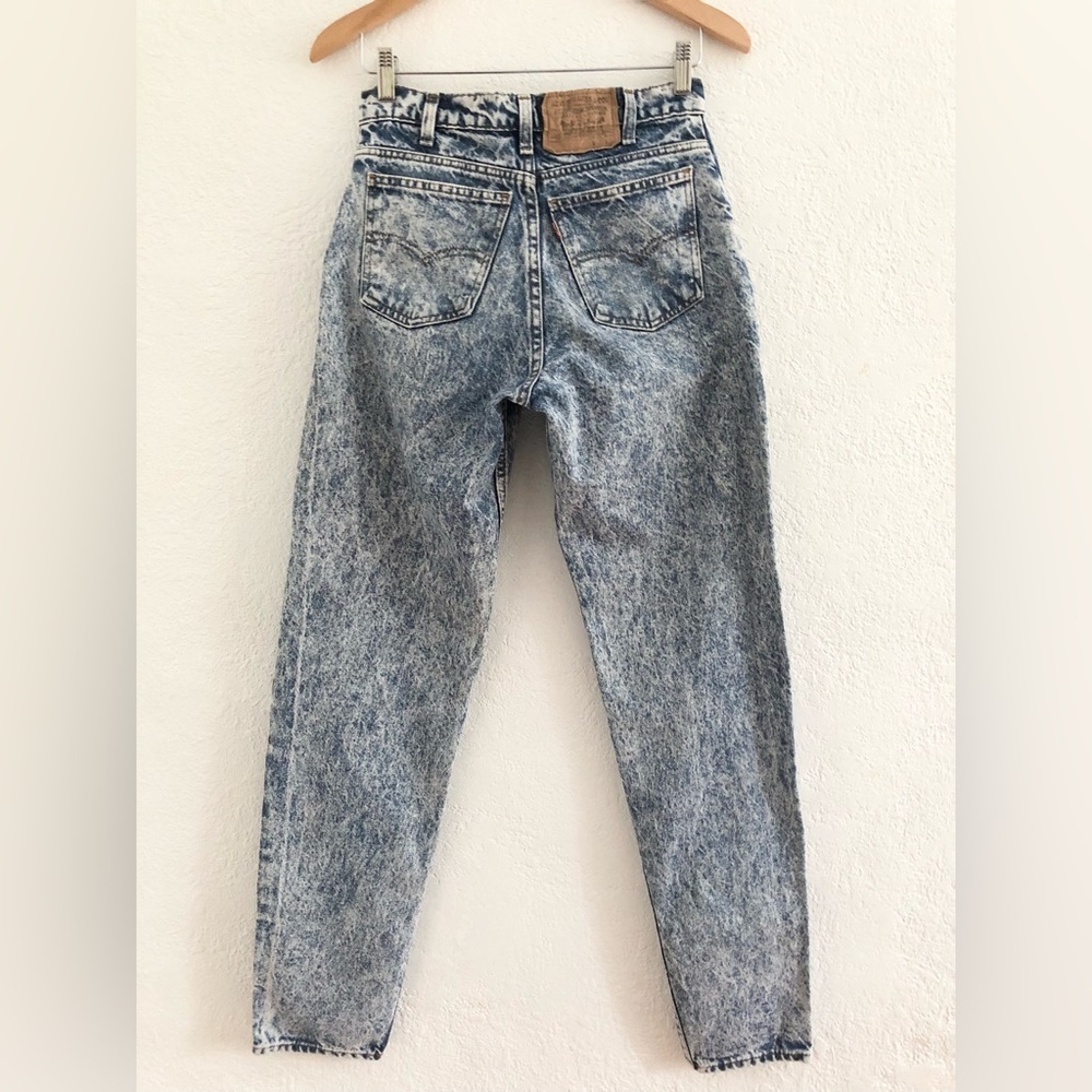 Levi's 550 Orange Tab Vintage 80's USA Made Acid Wash Denim Jeans 28x33 - Picture 7 of 17